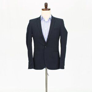 Jules 36R Black Solid 1-Button Sport Coat Blazer Jacket T741